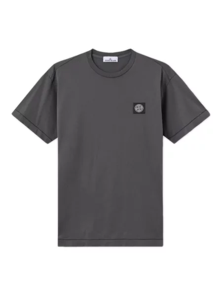 Krótka koszulka Stone Island z krótkim rękawem z kamieniami szara