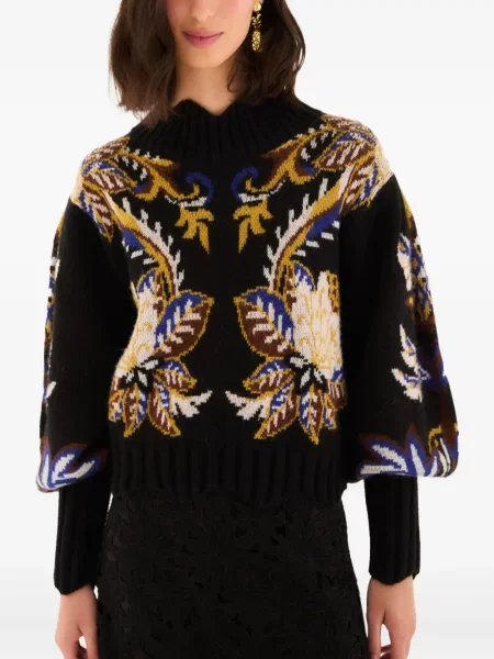 Pulover Farm Rio cu model floral negru