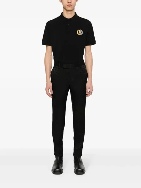Raštuota polo marškinėliai Just Cavalli juoda