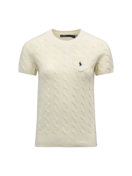 Polo Ralph Lauren sweter z krótkim rękawem wełniany beżowy