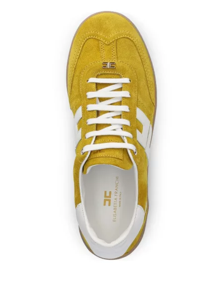 Sneakerși Elisabetta Franchi din piele de căprioară galben