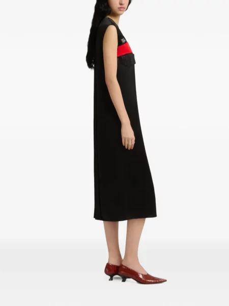 Rochie Marni din satin cu petice negru