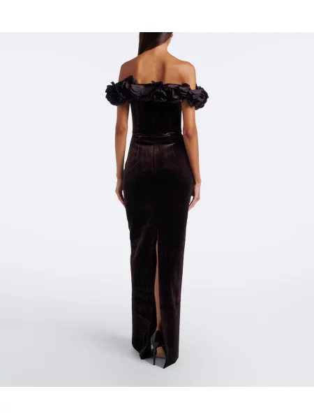Rochie Rebecca Vallance de catifea maro