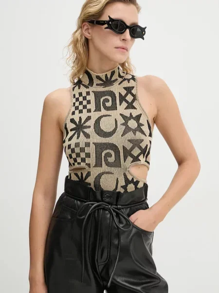 Nanushka bluzka MARAJ beżowa