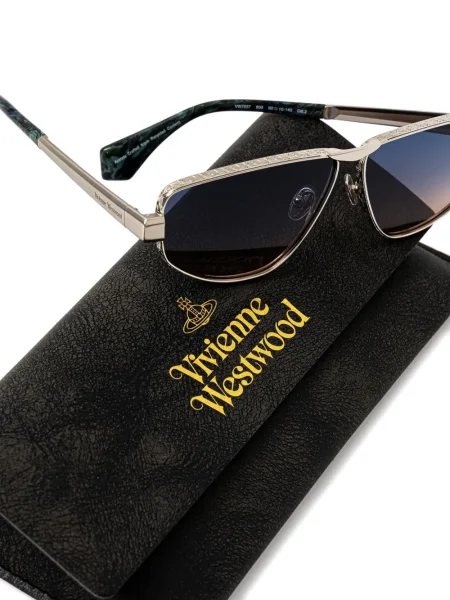 Ochelari de soare Vivienne Westwood cu imprimeu geometric argintiu