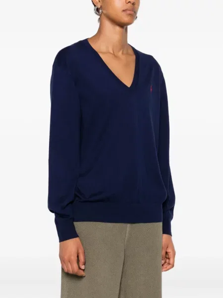 Kostkovaná košile Polo Ralph Lauren s výšivkou s výstřihem do v modrá