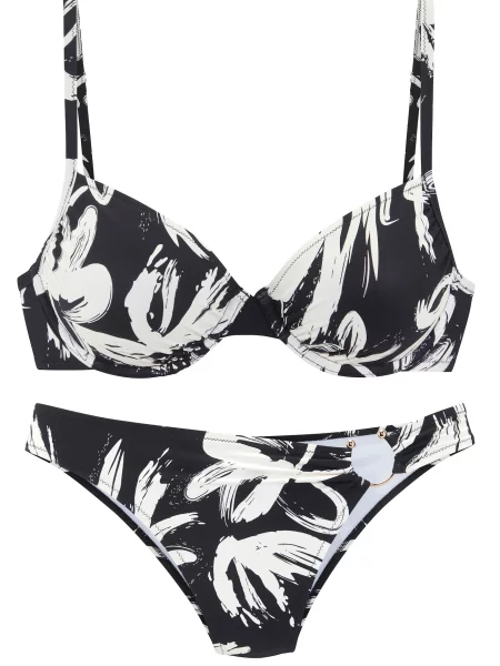 FRENCH CONNECTION Costum de baie două piese negru alb