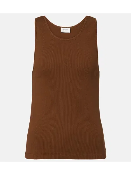 Top Saint Laurent din jerseu maro