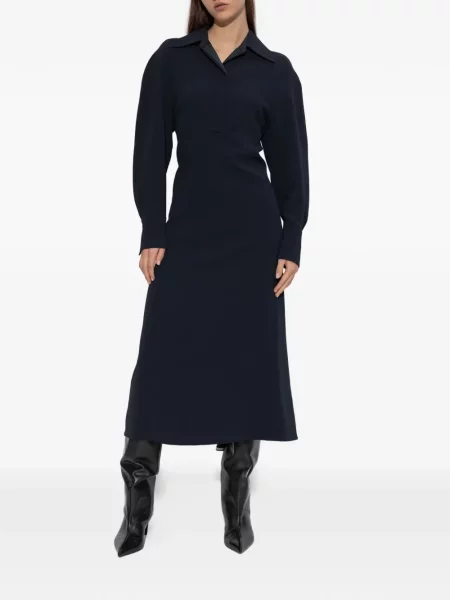 Rochie maxi Victoria Beckham lungă de costum albastru
