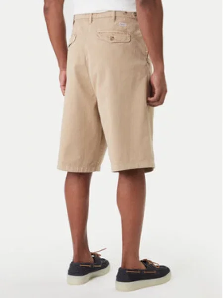 Guess Jeans Kratke hlače iz tkanine bež