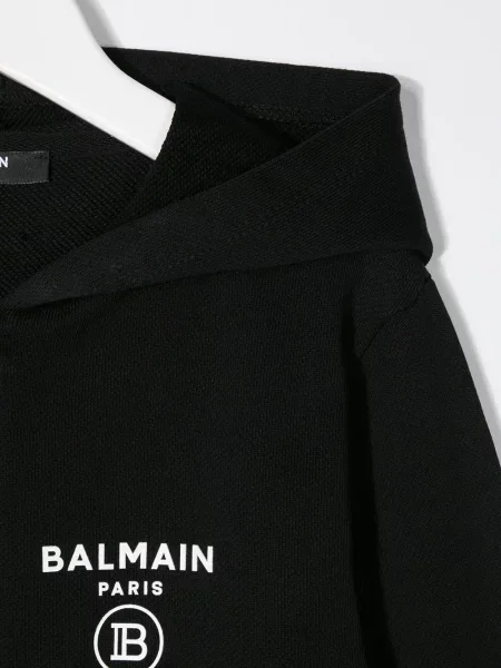Bluza z kapturem dziecięca Balmain czarna