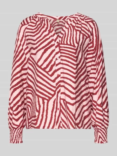 Bluzka koszulowa z listwą guzikową model ‘BECCA’ Soyaconcept różowa