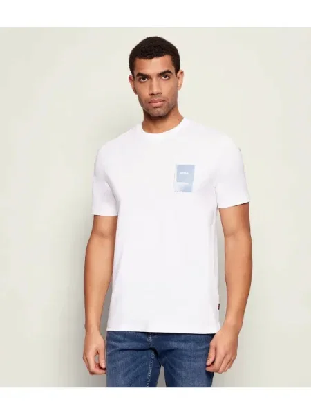 BOSS Tricou Te_Plain albastru deschis alb