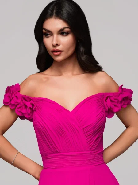 Ombre Rochie de seară fucsia gri