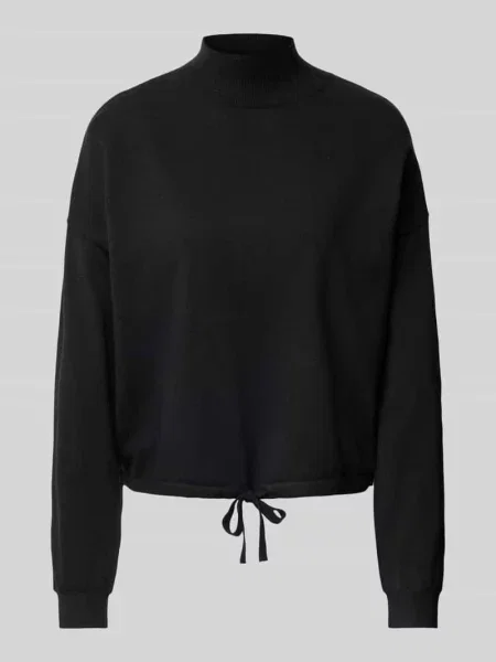 Bluza z prążkowanymi wykończeniami Street One czarna