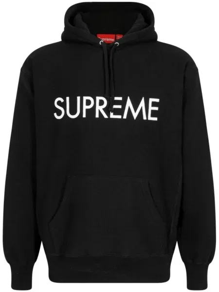 Hanorac cu glugă Supreme cu imagine negru