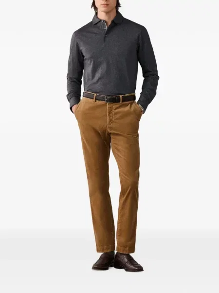 Lung tricou polo Hackett London gri