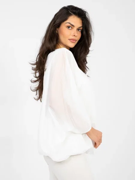Bluză Italy Moda cu mâneci scurte scurtă alb