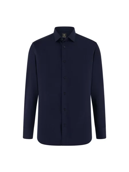 Koszula Boggi Milano z dżerseju niebieska