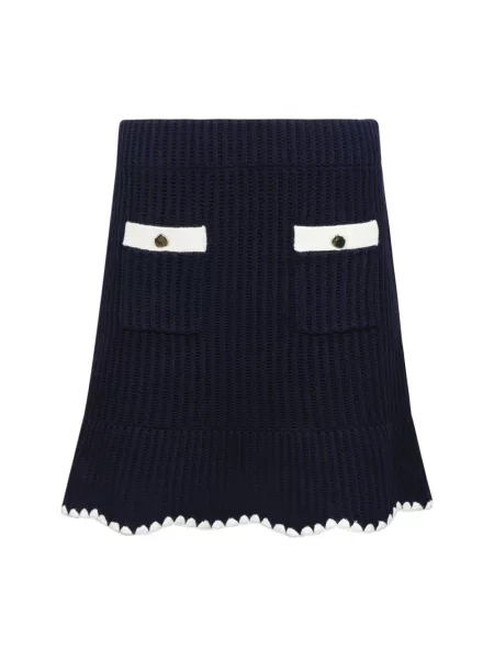 Haftowana mała mały spódnica mini Self-portrait niebieska