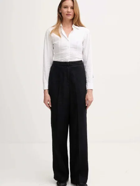 Tommy Hilfiger Lanene hlače črna