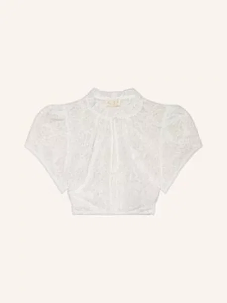 Krüger Bluzka Bawarska Jacira Z Koronki Z Falbankami weiss