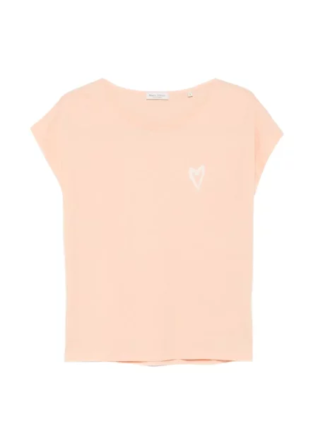 Tricou polo Marc O'polo cu imagine cu motiv cu inimi portocaliu