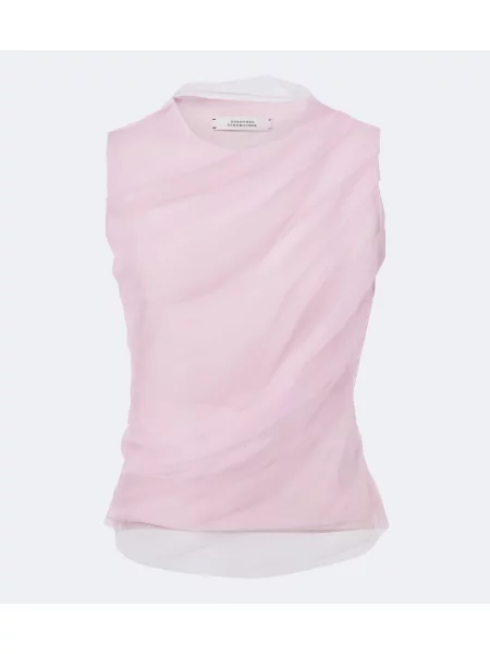Top Dorothee Schumacher din jerseu drapat roz