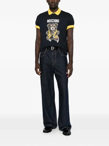 Ursuleț de pluș tricou Moschino cu imagine albastru