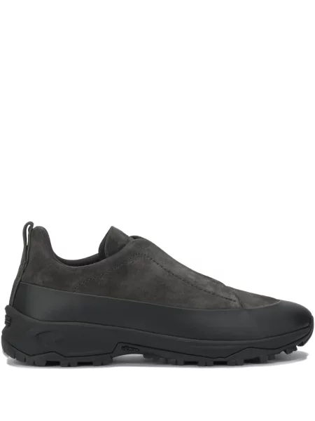 Sneakerși Zegna din piele de căprioară gri