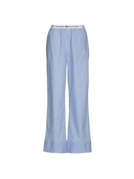 Csíkos puplin ruha Tommy Hilfiger kék