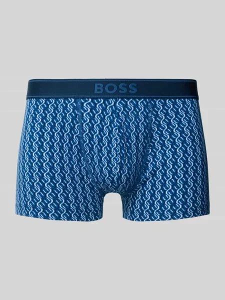 Majtki i obcisłe bokserki z mieszanka bawełny model Trunk Print' Boss niebieskie