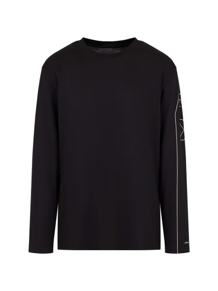 Tricou cu mânecă lungă Eax negru