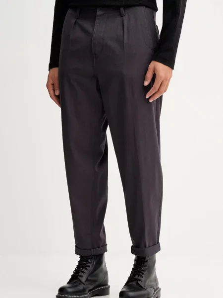 G-Star pantaloni Pleated Chino Relaxed Tapered gri