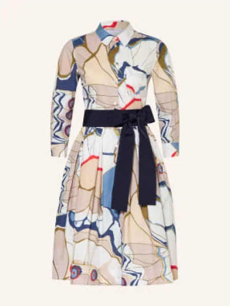 Sara Roka Sukienka Koszulowa Nidina Z Rękawami weiss biała