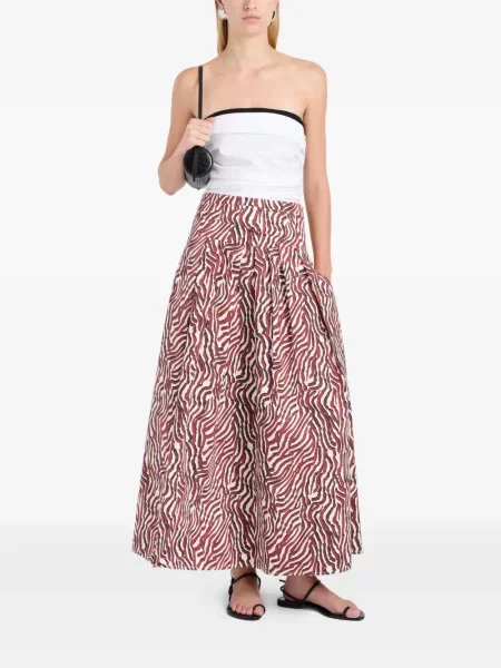 Макси пола Proenza Schouler White Label с принт с принт зебра бяло