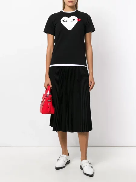 Raštuotas marškinėliai Comme Des Garçons Play juoda