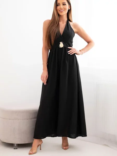 Rochie maxi Kesi Włoski cu cataramă negru