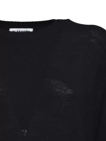 Pulover Jil Sander cu decolteu rotund negru