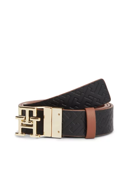 TOMMY HILFIGER Curea maro coniac negru
