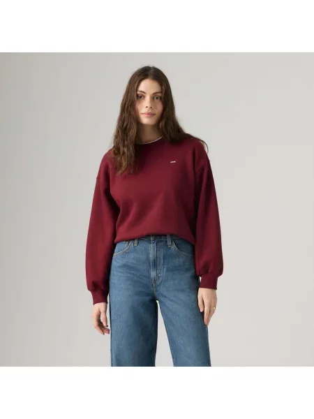 Levi's dukserica za žene s pamukom EVERYDAY CREW crvena