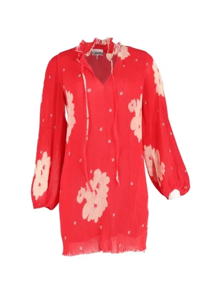 Rochie mini Ganni cu model floral cu imagine de costum roșu