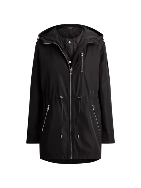 Palton Lauren Ralph Lauren cu glugă negru
