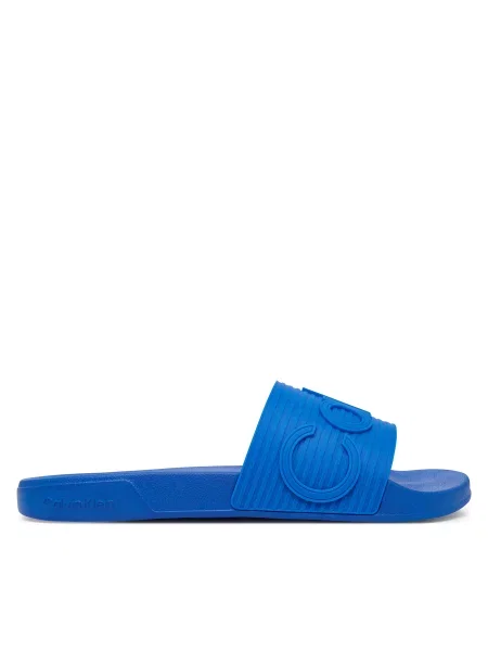 Calvin Klein Šľapky Nemo Contoured Emblem Logo Sliders modrá