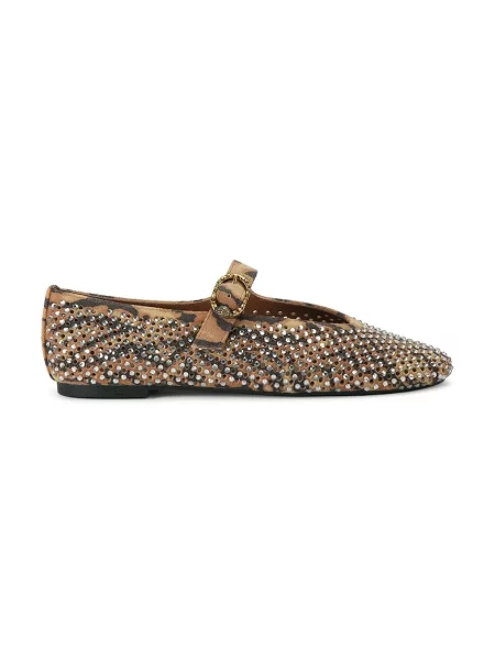 Kurt Geiger London balerini din piele întoarsă Mayfair Ballet Flat maro