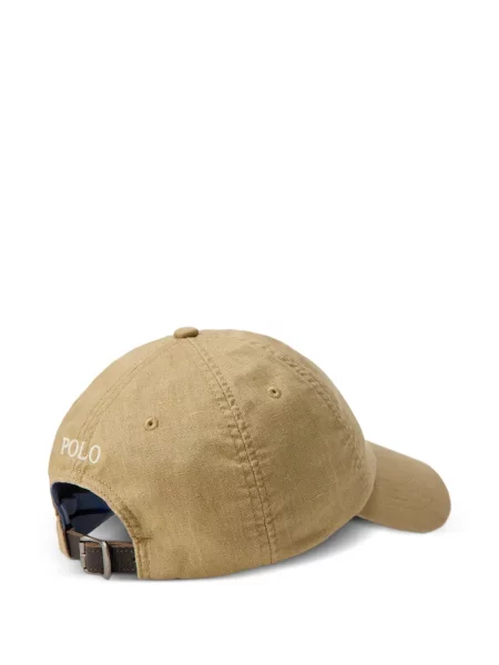 Șapcă Polo Ralph Lauren cu decolteu în V cu autograf în carouri albastru