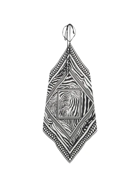 Szal Blumarine z nadrukiem w zebrę biała