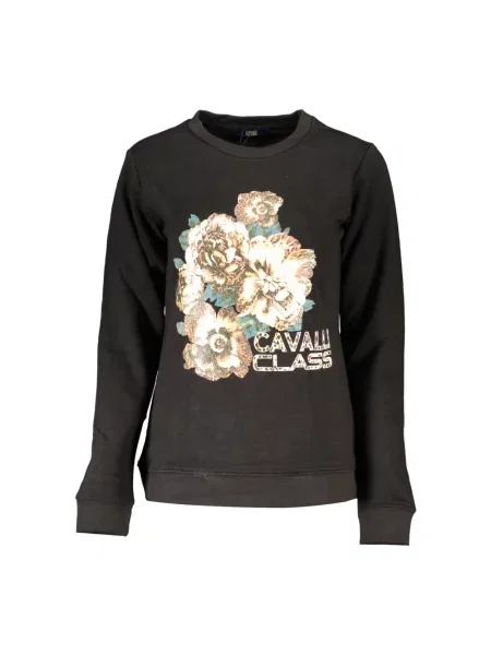 Bluza nierozpinana Cavalli Class z długim rękawem czarna