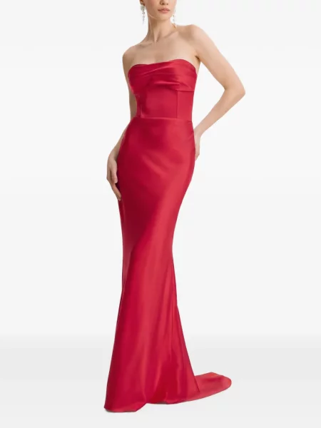 Rochie maxi Framboise fără bretele roșu