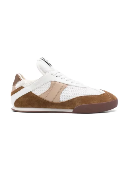 Sneakersy Chloe skórzane z logo brązowe